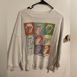 Rolling Stones white crewneck